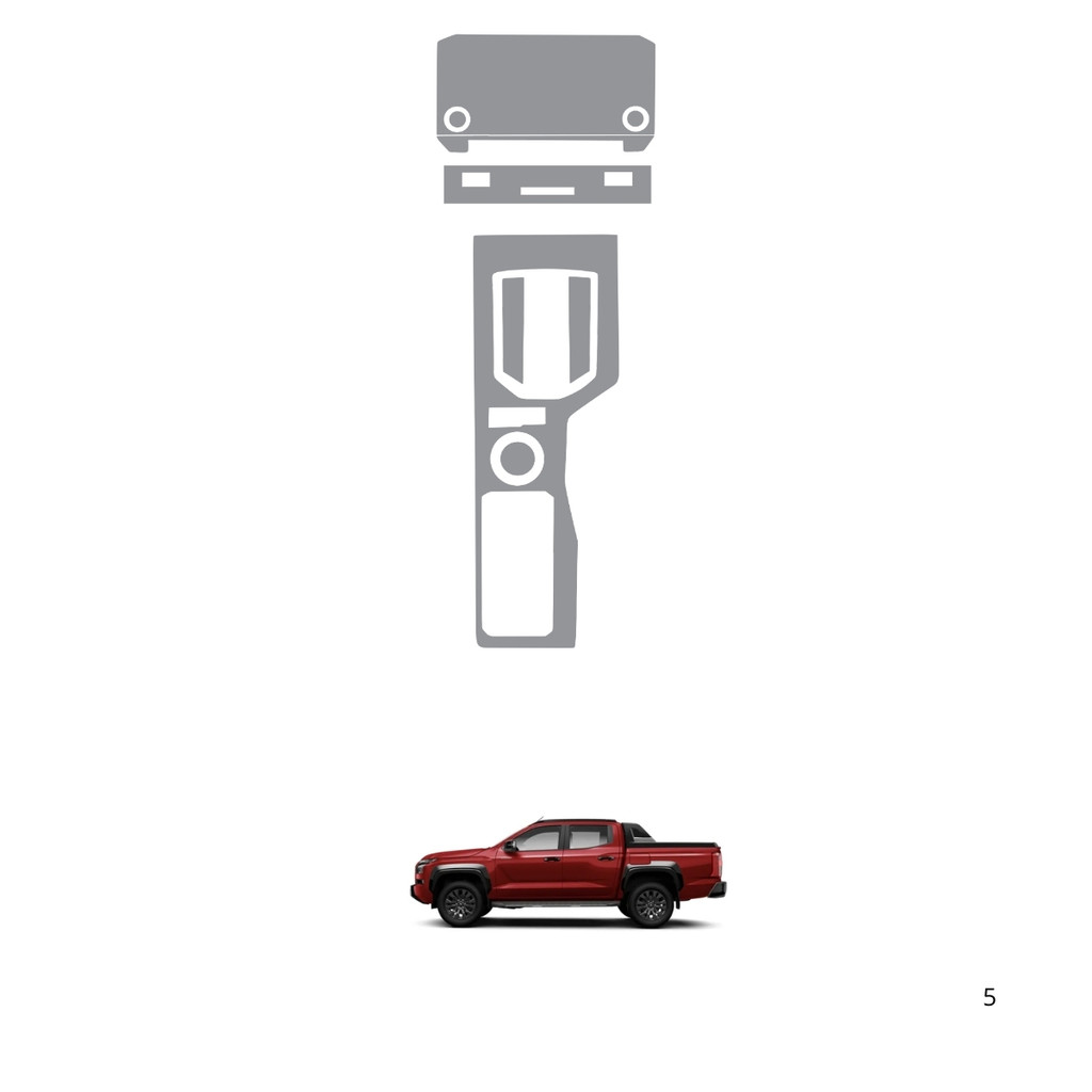 Película PPF Proteção Kit Console Central Console Ar Multimídia Mitsubishi Nova Triton Katana 2026 Transparente TPU
