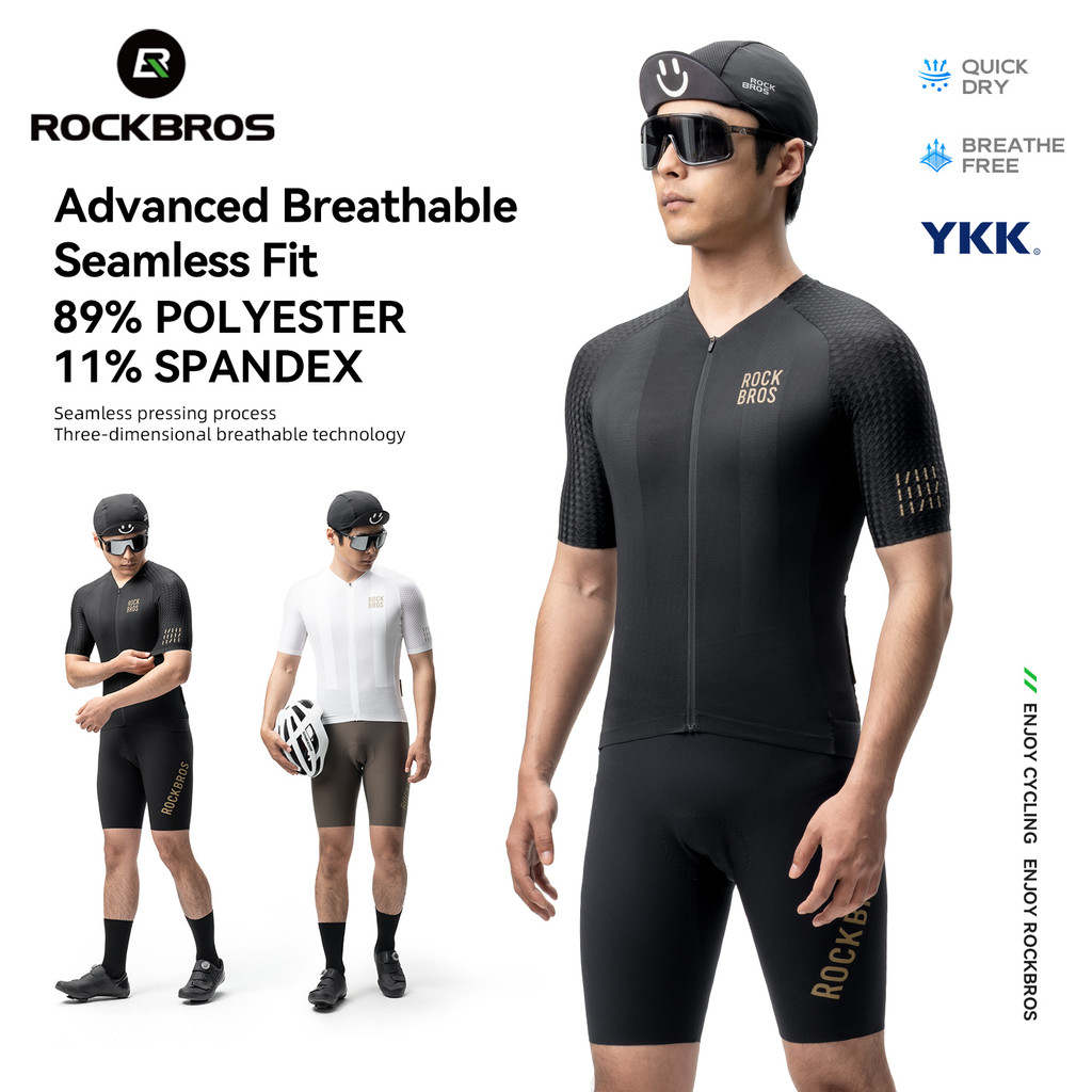 ROCKBROS Camisa De Bicicleta Verão Masculino Confortável Respirável De Secagem Rápida Moda Mangas Curtas De Alta Elastic em Oferta na Shopee