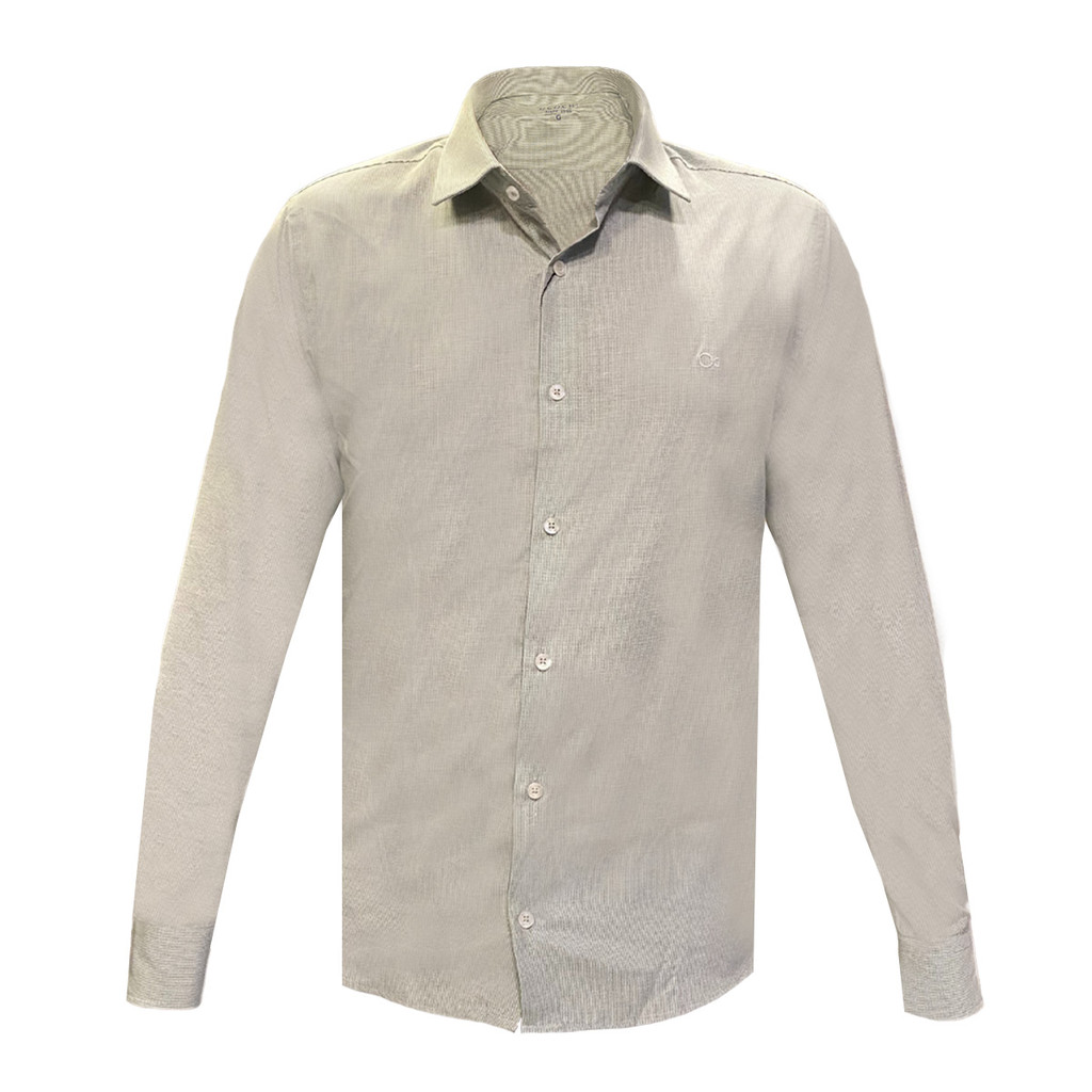 Camisa Ogochi Verde Micro Xadrez Slim Masculina
