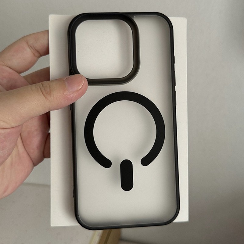 Luxo Sem Fio Carga Caso De Telefone Para iPhone 11 12 13 14 15 16 Pro Max Plus Transparente Fosco Magnético Pára-Choques