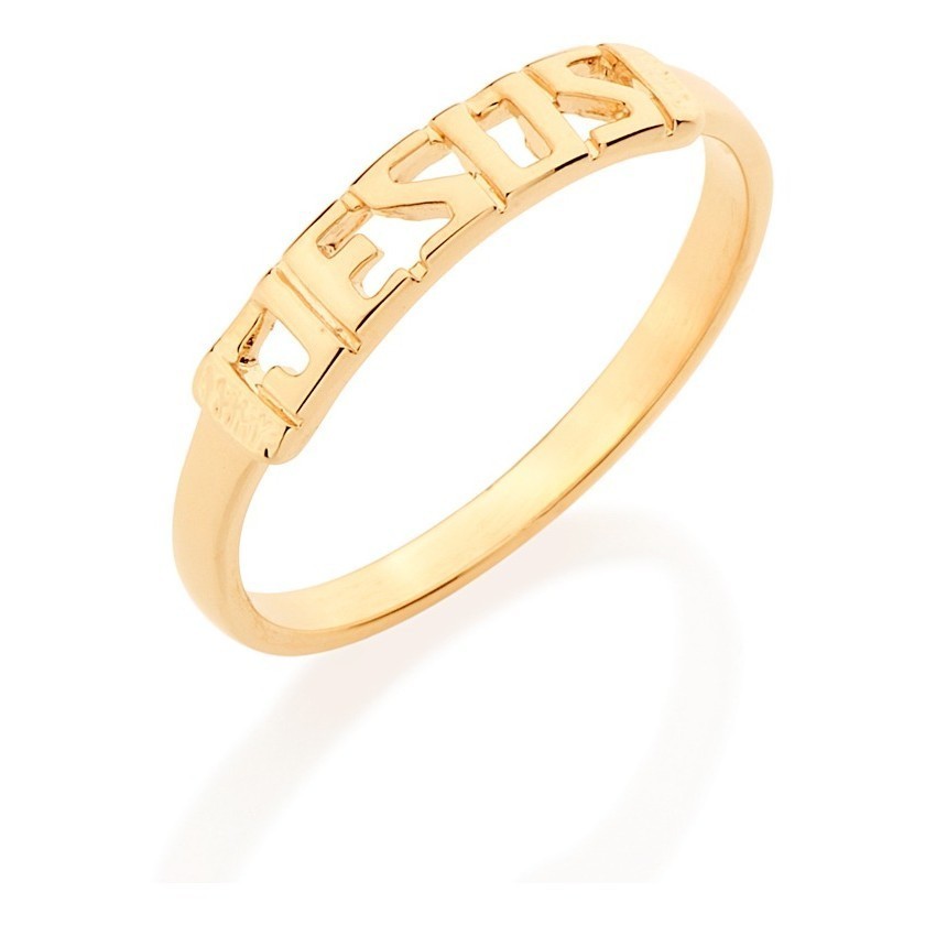 Anel Skinny Ring Com A Palavra Jesus Rommanel 511184 em Oferta na Shopee