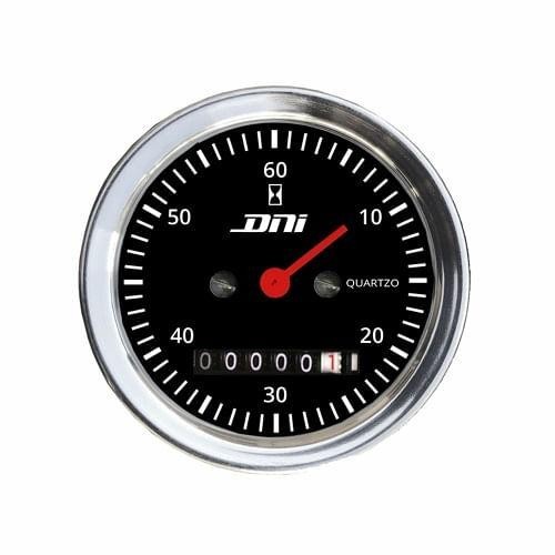 Horímetro Fundo Preto E Aro Cromado 52mm Bivolt Universal - DNI 4503 em Oferta na Shopee