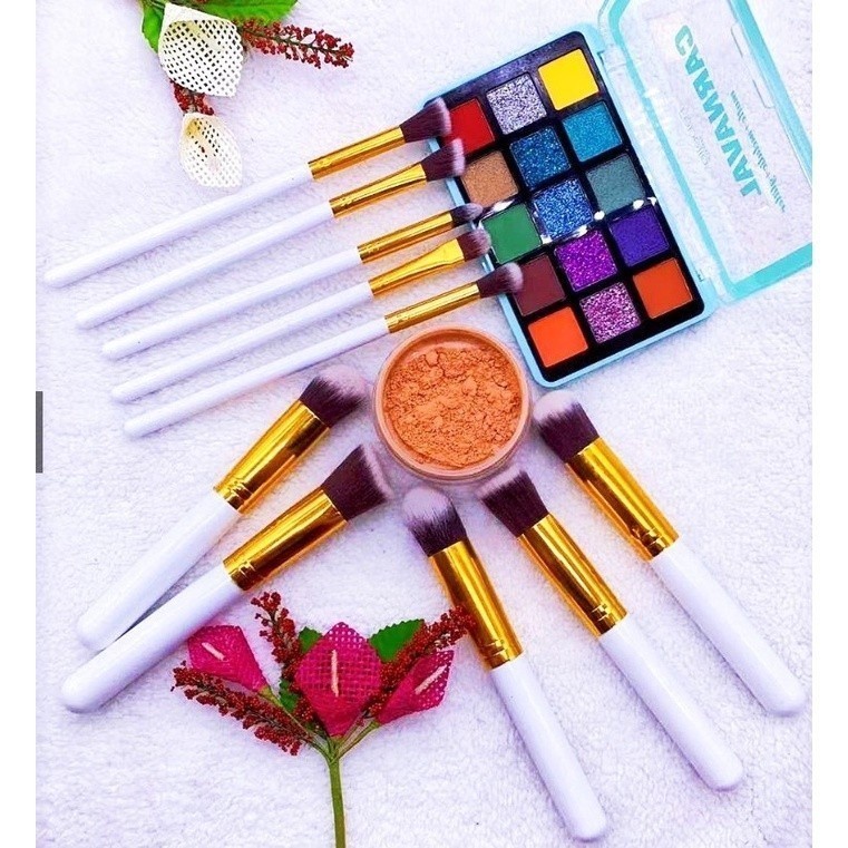 ANA 1108 KIT 10 Pincels de maquiagem esfumar contorno kabuki profissional pronto entrega · foto 2