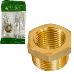 Bucha De Redução Latão Roscável Zamac Amarela 3/4 x 1/2 Pol. Para Tubulação Conexão - GARDEN