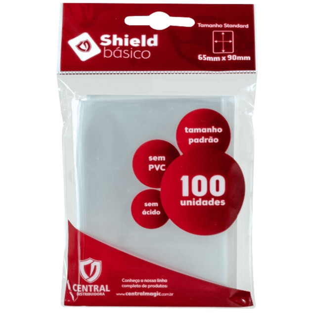 Sleeve Central Shield Básico Padrão Transparente 65 x 90mm - Magic Pokémon Photocard Kpop Idol Protetor De Cartas