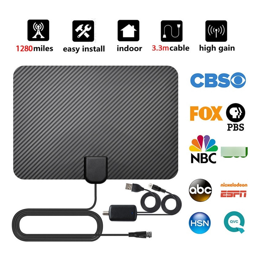 Antena Interna + Amplificador Sinal Hdtv Para Tv Digital