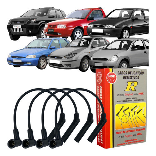 Cabo Vela Original NGK Ford Ka Focus Fiesta Ecosport Zetec Rocam Flex em Oferta na Shopee