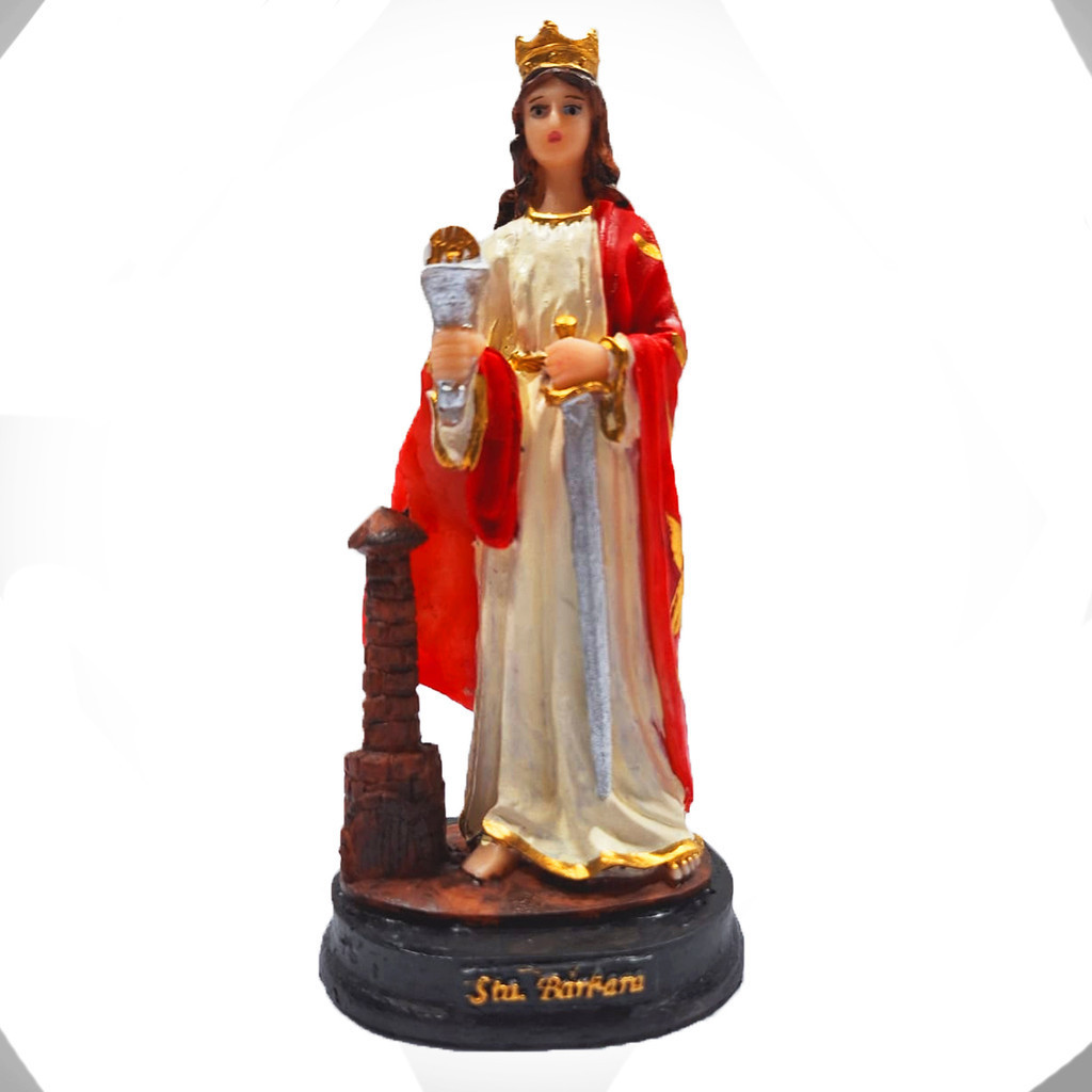 Imagem Religiosa Santa Barbara Linda Escultura Sacra Em Resina Linda Estatua Católica Fino Acabamento