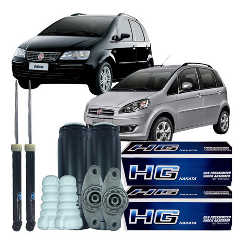 Kit Amortecedor Batente Coifa Traseiro Idea 2006 Á 2016