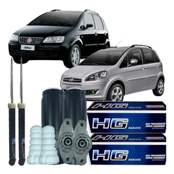 Kit Amortecedor Batente Coifa Traseiro Idea 2006 Á 2016