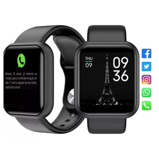 Relógio Smartwatch D20 Colocar foto com tela hd y68 bluetooth com lembrete chamada monitor de frequência em Oferta na Shopee