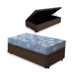 Cama Box Baú com Colchão de Espuma D20 Gazin Supreme Solteiro 88cm