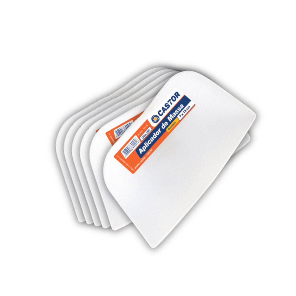 Kit 6 Aplicadores Plásticos de Massa 07x13cm - Castor - Home & Living
