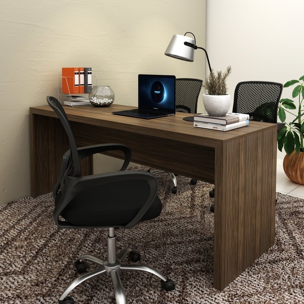 Mesa Para Escritório 2 Lugares 180cm ME4185 Nogal - Home & Living