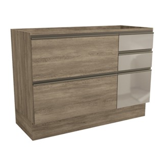 Balcão de Cozinha para Pia 120 Cm Maxxi 1 Porta 4 Gavetas com Vidro Nogal - Kappesberg em Oferta na Shopee