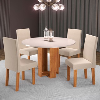 Mesa de Jantar 4 Lugares Marta Mel/Blonde/Nude 27067 - Viero Móveis em Oferta na Shopee