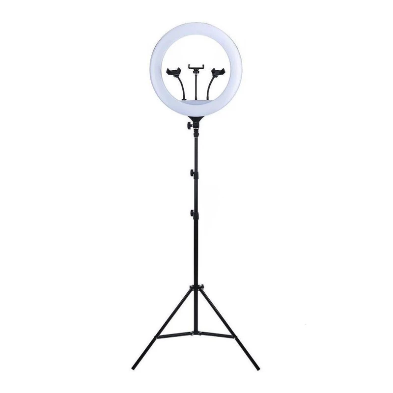 Ring Light 18 Polegadas com Tripé de 2,10m e Suporte para 3 Celulares — foto 2