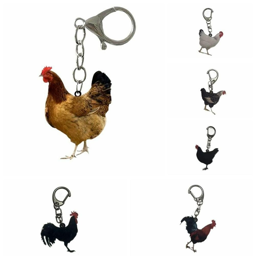 Chaveiro Acrílico De Frango MONSA , Pingente De Mochila De Galinha Galo , Bolsa Fofa Criativa Acrílica Pendurada Para Cr