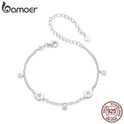 Pulseira Bamoer 925 Sterling Sliver Star Fringe Jóias Presentes Para Mulheres
