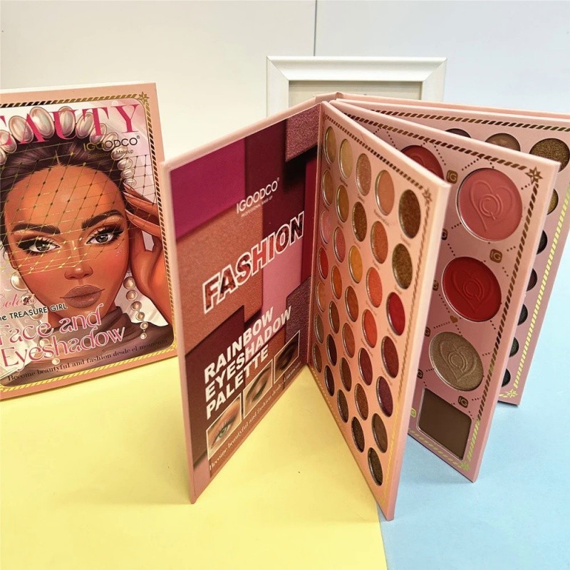 book de maquiagem 82 Cores Treasure Girl Matte Eyeshadow Paleta Livro Glitter Blush Corretivo De Olhos Pigmento Cosmético Profissional Maquiagem Para O Rosto
