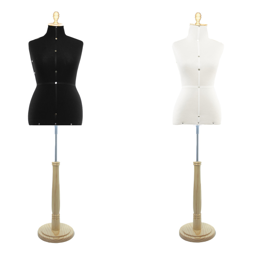 1 Manequim Feminino Busto Costura Moda Vitrine loja com pedestal De Madeira redondo e pino