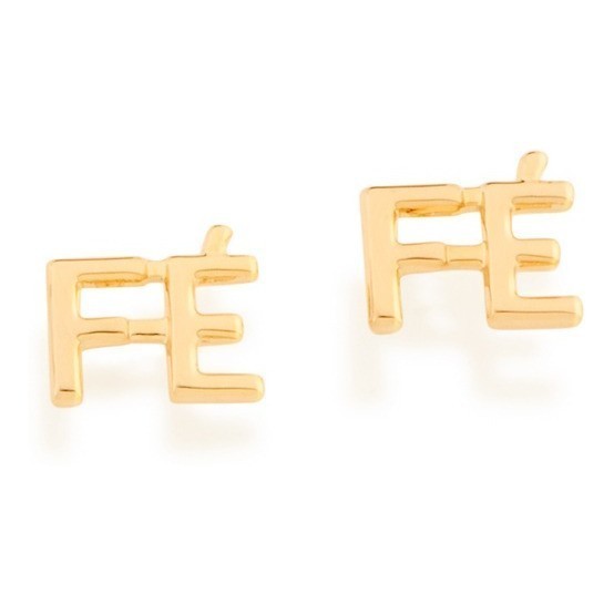 Brinco Formado Por Palavra Fé. Rommanel 526449