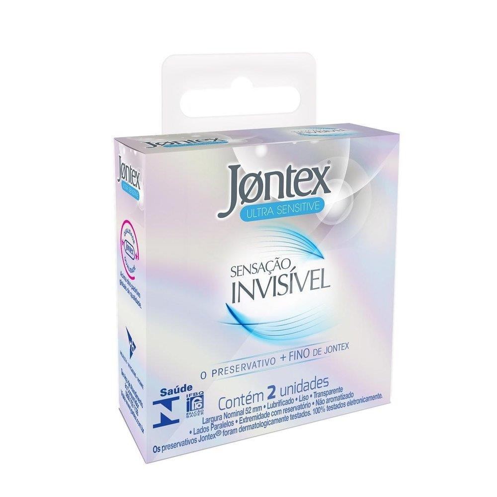 JONTEX PRESERVATIVO SENSAÇÃO INVISÍVEL COM 2 UNIDADES em Oferta na Shopee
