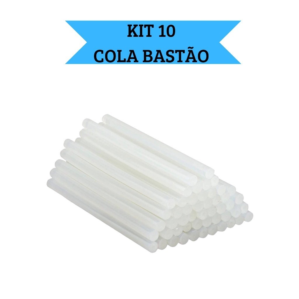KIT 10 BASTÕES DE COLA QUENTE SILICONE FINA