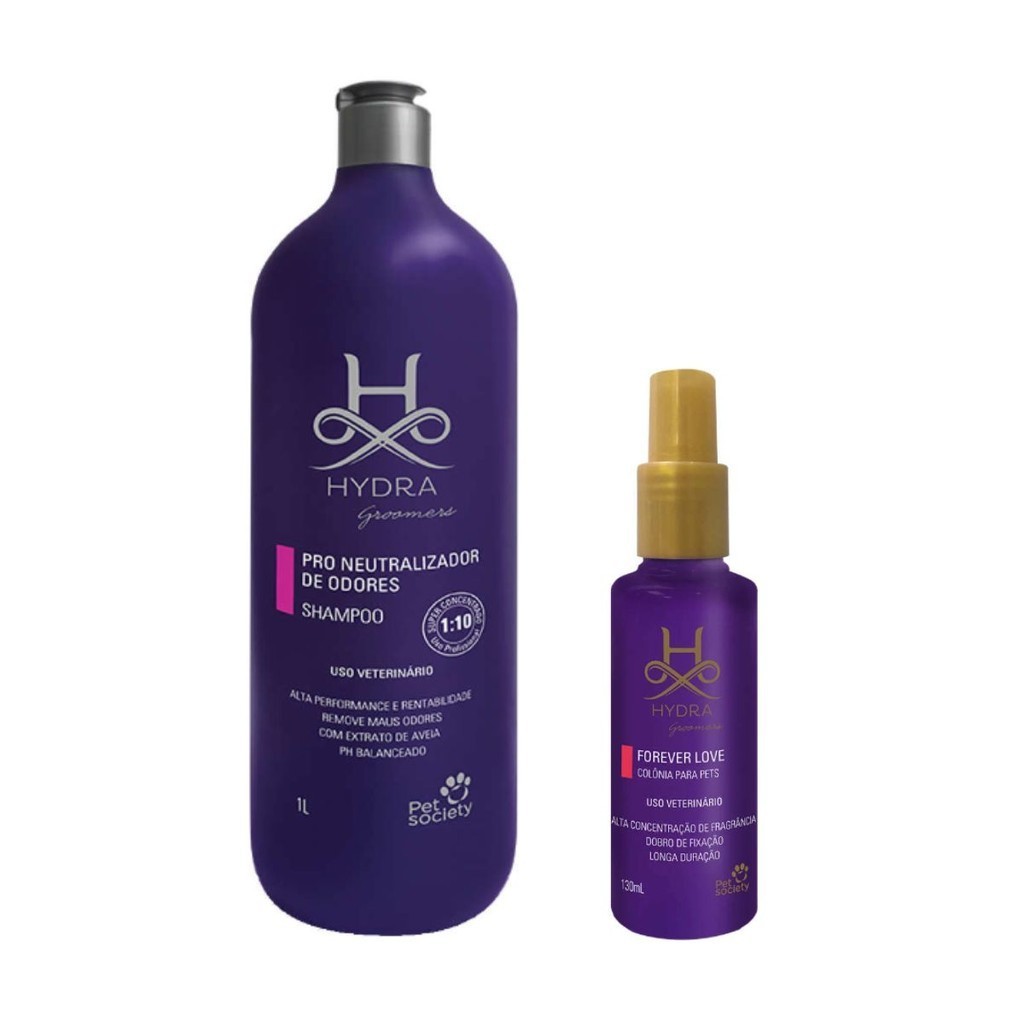01 Hydra Neutralizador de Odores 1L e 01 Colônia Love 130ml - Pets