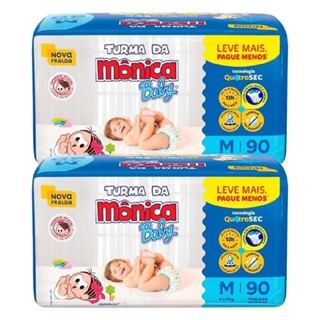 Kit 2 und Fralda Infantil Turma da Mônica Giga Tamanho M 90 und em Oferta na Shopee