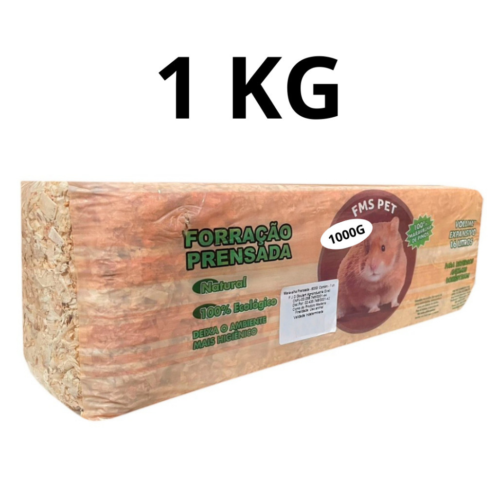Serragem Pinus Prensada Composteira Minhocário Hamster Ratos Roedores 1 Kg Pó de Serra