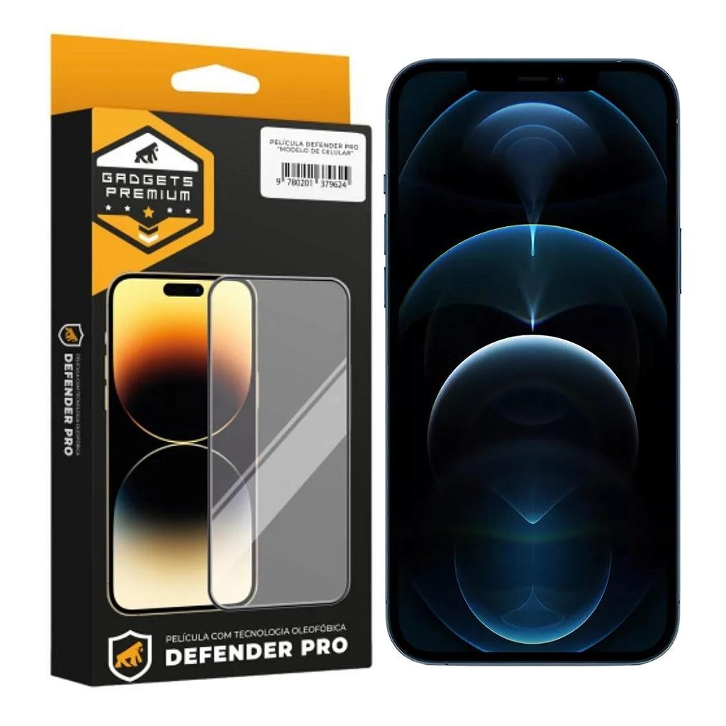 Película para iPhone 12 Pro Max - Defender Pro - Preta - Gshield em Oferta na Shopee