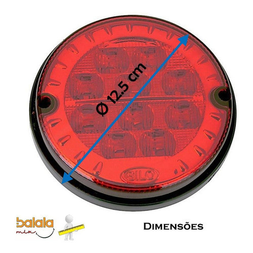 Lanterna Traseira 125mm Ônibus Comil Mascarello Neobus 10 LED VM 24V — imagem 2 de 2