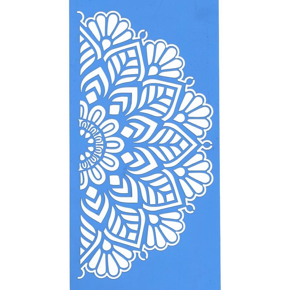 Stencil Arte Fácil 12 x 28 cm - ST-414 Mandala em Oferta na Shopee