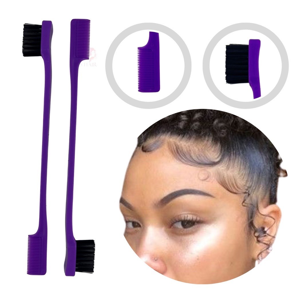 Pente Com Escovinha Para Baby Hair 2 Em 1