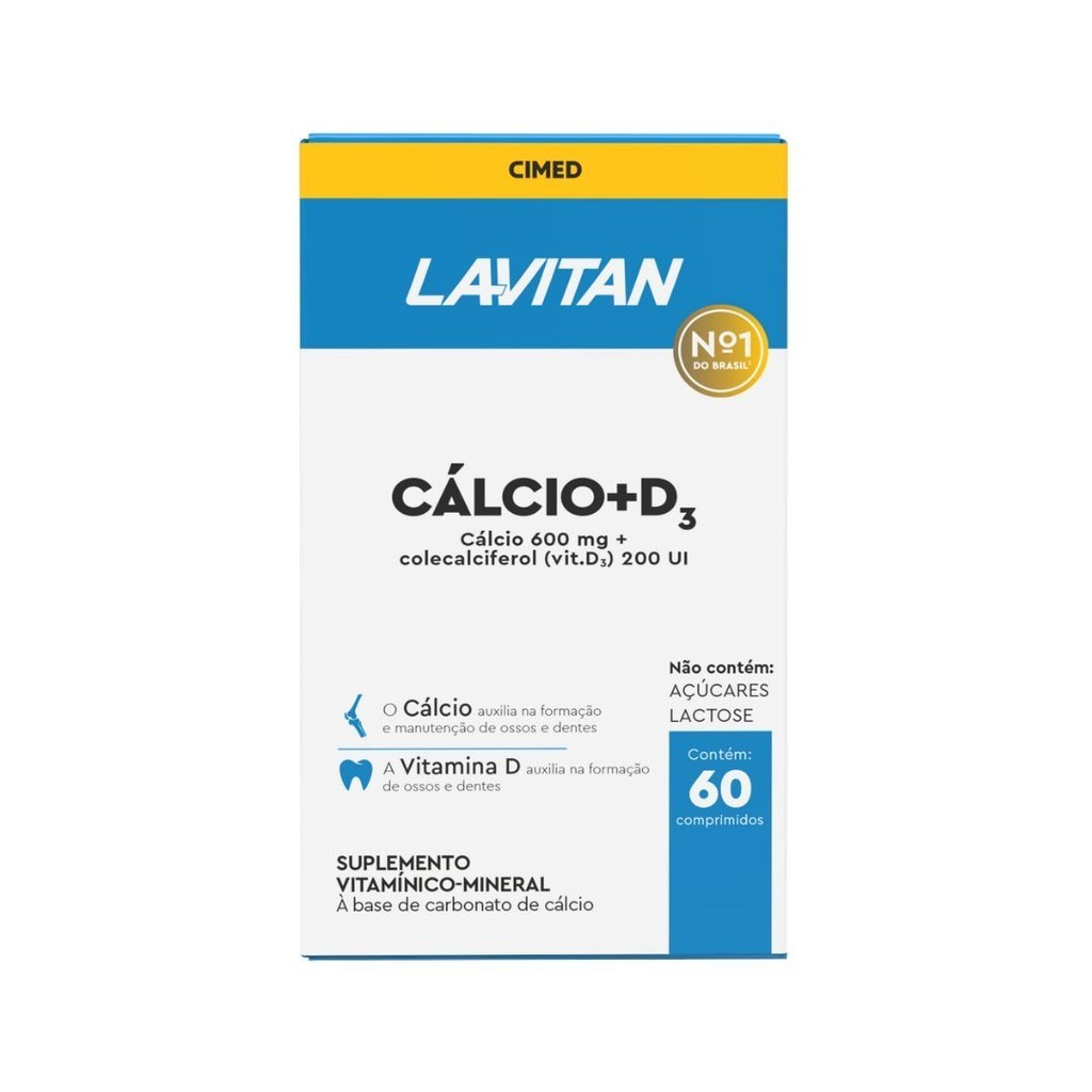 Suplemento Alimentar Lavitan Cálcio+D3 60 Comprimidos