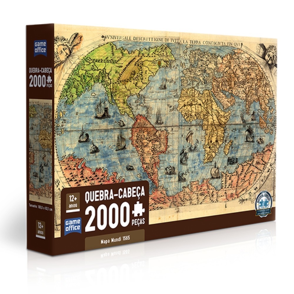 QUEBRA CABEÇA MAPA MUNDI 1565 SÉCULO XVI 2000 PEÇAS GAME OFFICE TOYSTER PUZZLE JOGO DIDÁTICO MUNDO - Mom & Baby