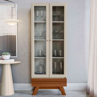 Cristaleira Marsala 2 Portas 3 Prateleiras em Oferta na Shopee