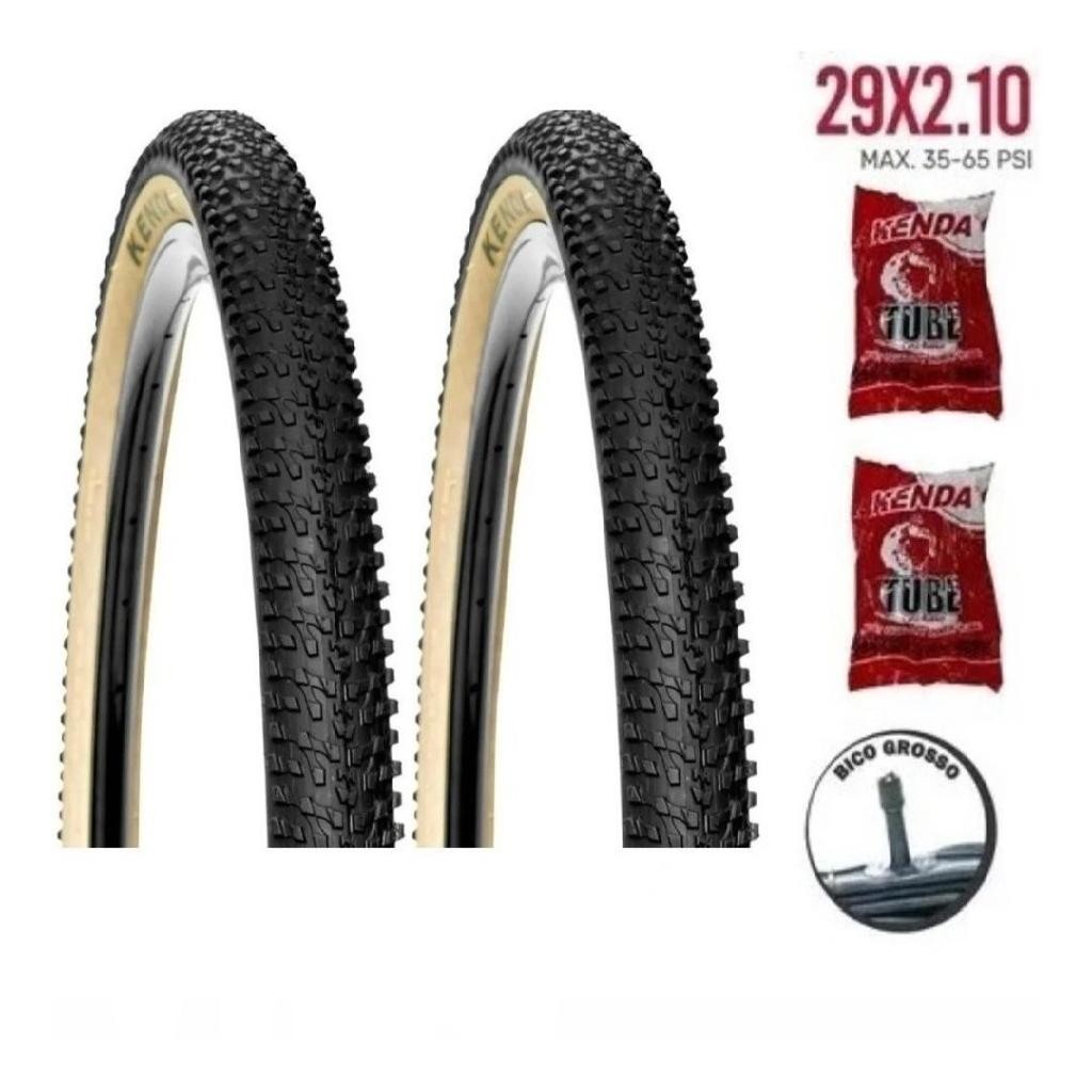 Par De Pneu Faixa Bege K1153 Kenda 29x2.10 + Camaras Kenda em Oferta na Shopee