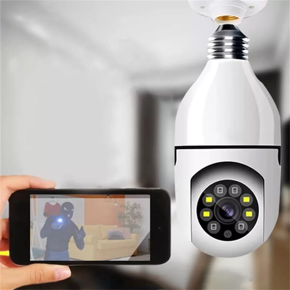 Câmera segurança wifi ip sem fio 360 com encaixe lampada bocal aplicativo yoosee ptz full HD visão noturna - bivolt