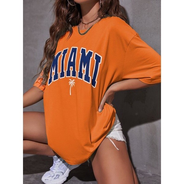 Camiseta Lançamento Feminina miami florida verão Estampada grafica T-Shirt Mulher Camisa Premium Novidade