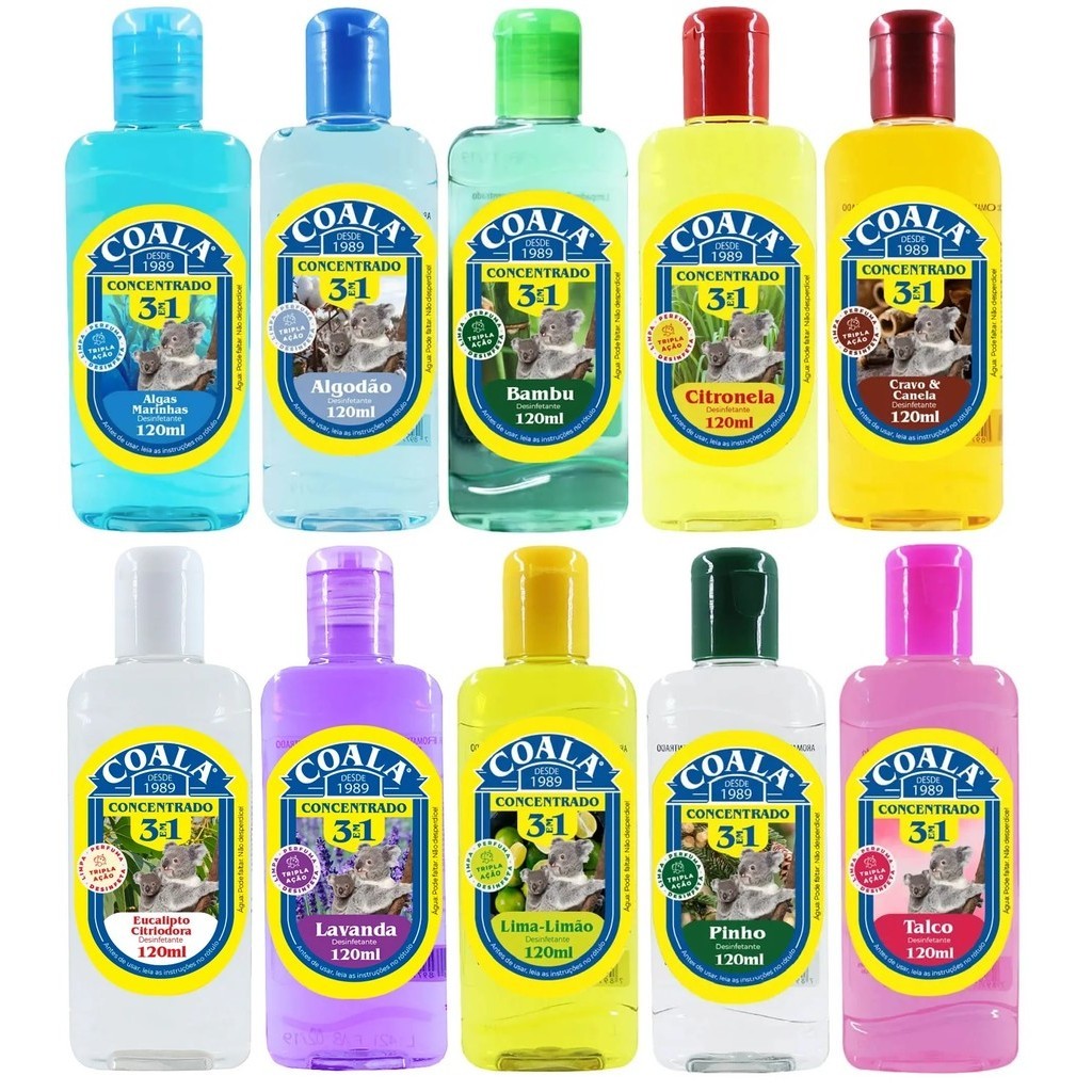 Produto de Limpeza - Coala Desinfetante Concentrado 3 em 1 - Todos Os Aromas 120ML em Oferta na Shopee