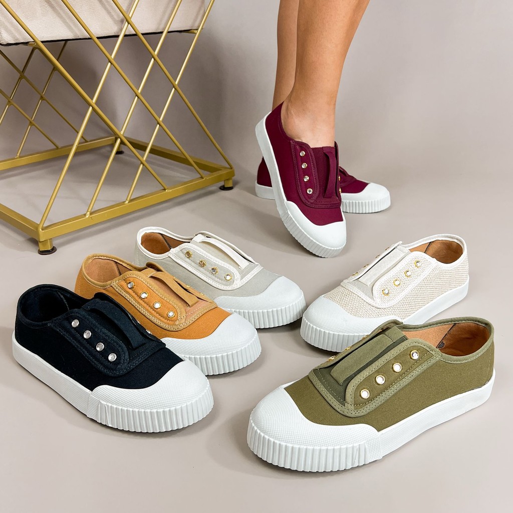 Tênis SlipOn Feminino Strass Conforto Praticidade Brilho Estilo Moderno Casual