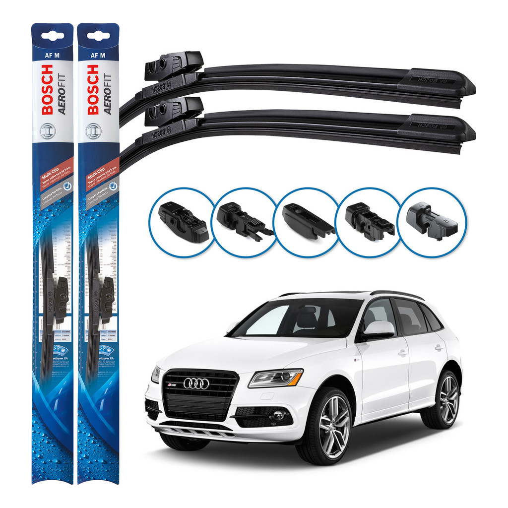 Par de Palhetas Limpador Parabrisa Multiclip Original Bosch Audi Q5 2008 A 2015
