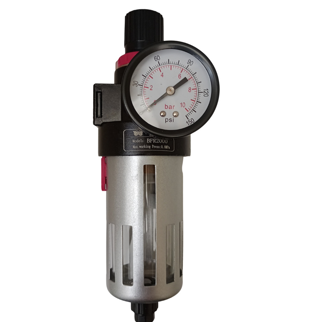 Filtro Regulador Ar Para Compressor 1/2'' Corpo Alta Vazão C/ Manometro  PN BFR4000