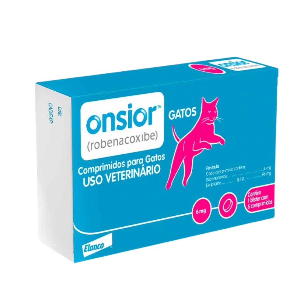 Antiinflamatório Para Gatos Onsior 6mg 6 Comprimidos Elanco