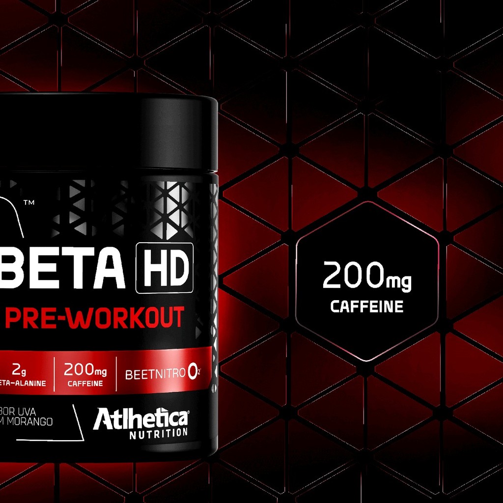 Detalhes do Pré Treino Beta HD Pote 240g Uva Morango Atlhetica Nutrition