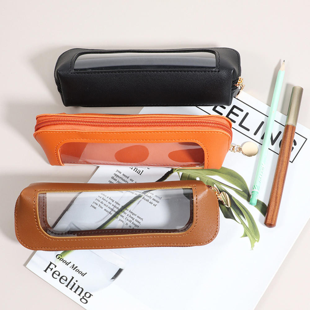Bolsa Para Lápis , Estojo Transparente Com Zíper , Caneta De Armazenamento Em PVC À Prova D'água Cosméticos , Maquiagem