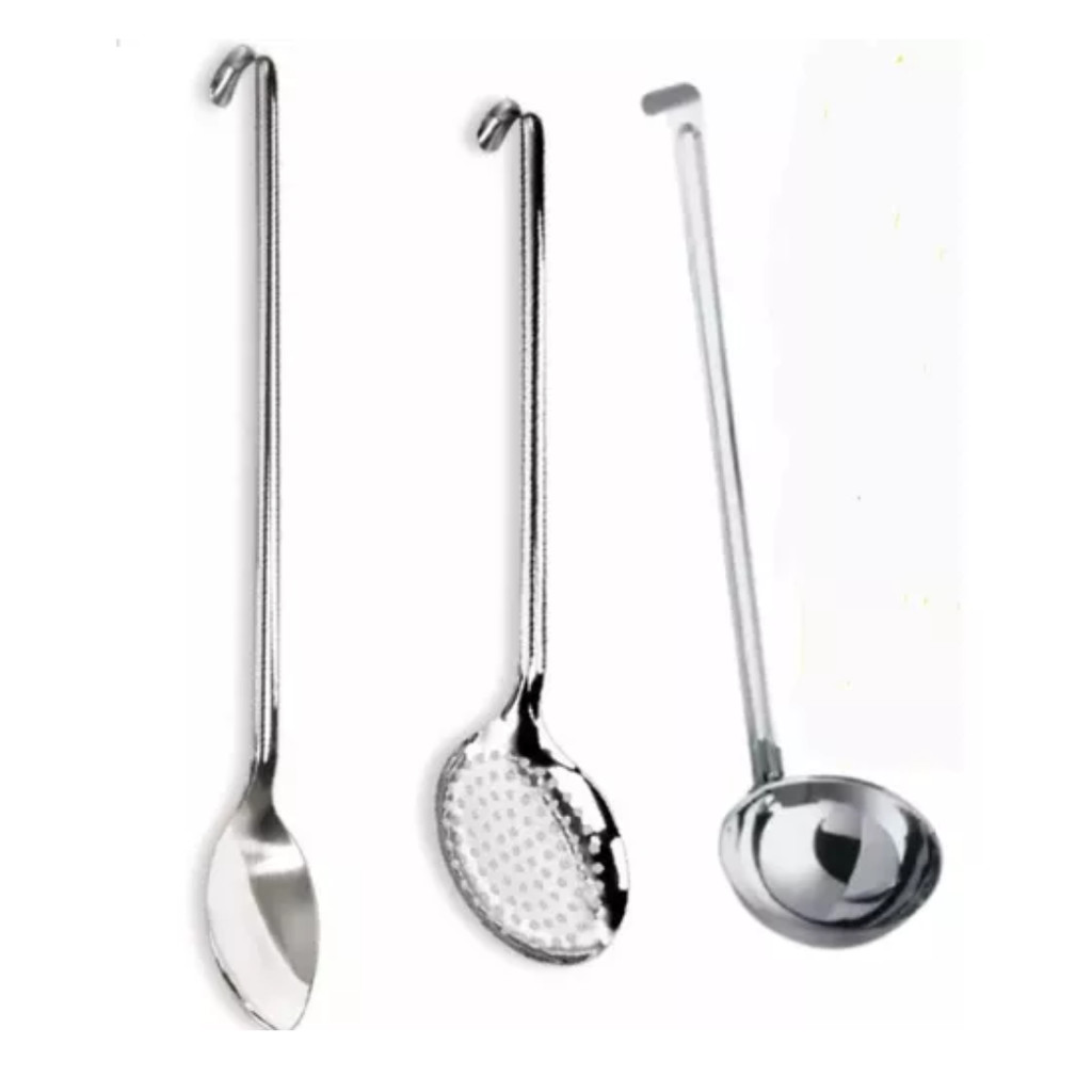 Jogo Concha ,colher Arroz , Escumadeira Com 50cm