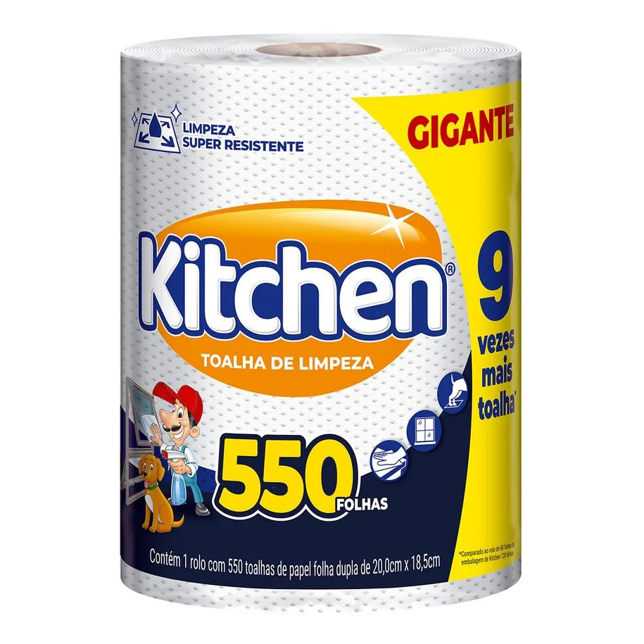 Toalha de Papel Kitchen Gigante 550 Folhas Duplas